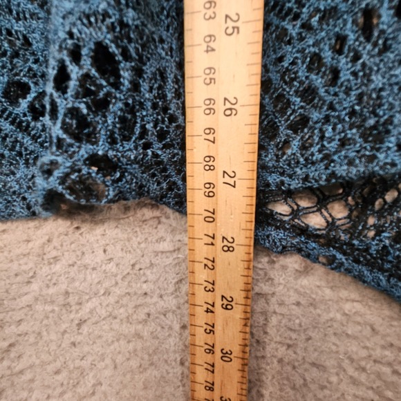 Pretty Angel Crochet Top Womens M Lace Sheer Linen Silk Whimsigoth Fairy Grunge - Picture 10 of 13